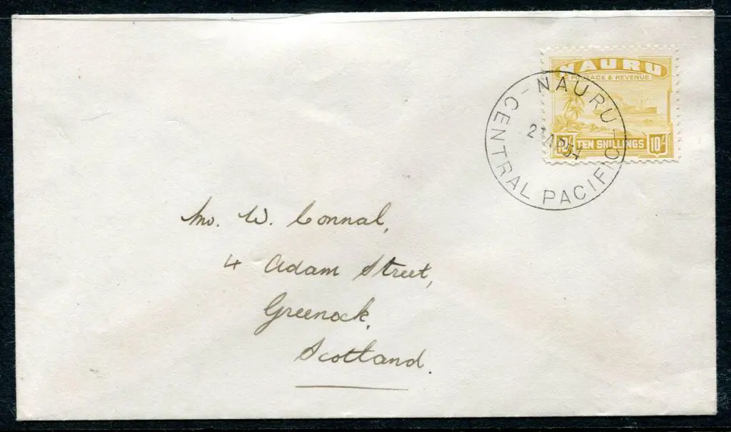 1924/48 10/- yellow Ship on shiny paper fine used ... Image 1++