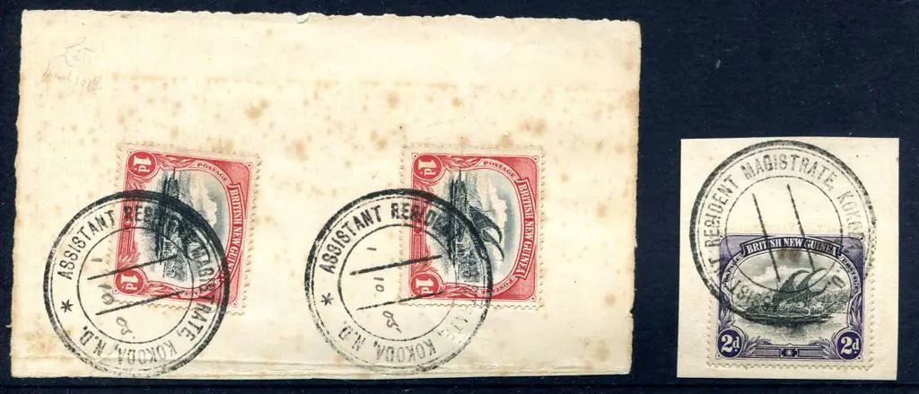 1901/05 1d black & red BNG x 2 on piece tied by ... Image 1++