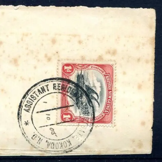 1901/05 1d black & red BNG x 2 on piece tied by ...