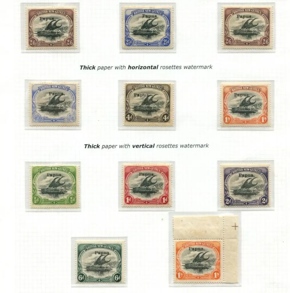 1907 "small Papua" Brisbane ovpts comprising thick ... Image 1++