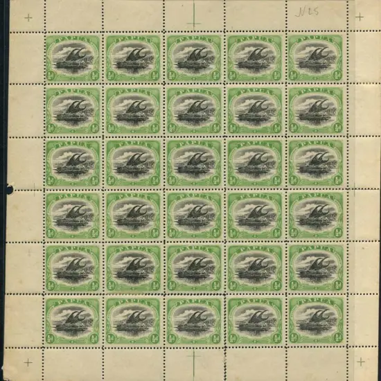 1907/10 ½d black & green "large Papua" in complete ...