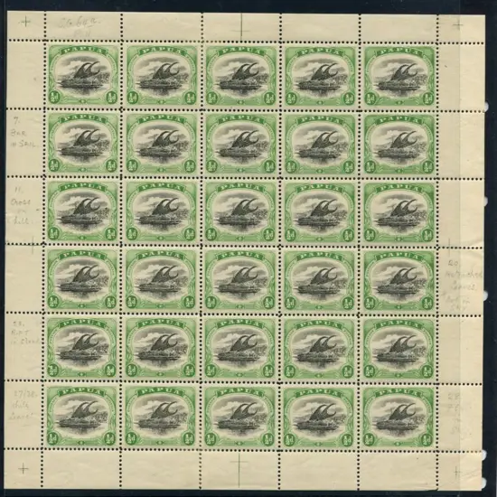 1907/10 ½d black & deep green "small Papua" perf. ...
