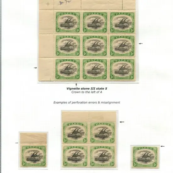 1907/10 ½d black & yellow green "small Papua" ...