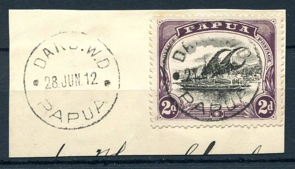 1907/10 2d black & purple pair, perf 12½ on piece ... Image 1++