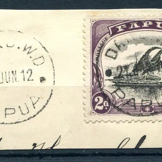 1907/10 2d black & purple pair, perf 12½ on piece ...