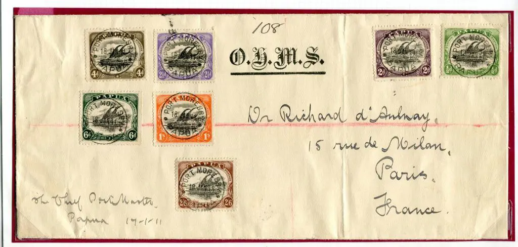 1910/11 ½d to 2/6d (excl 1d) "large Papua" perf. ... Image 1++