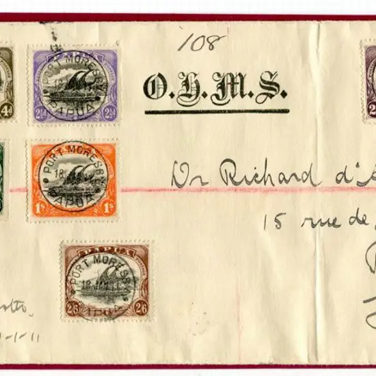 1910/11 ½d to 2/6d (excl 1d) "large Papua" perf. ...
