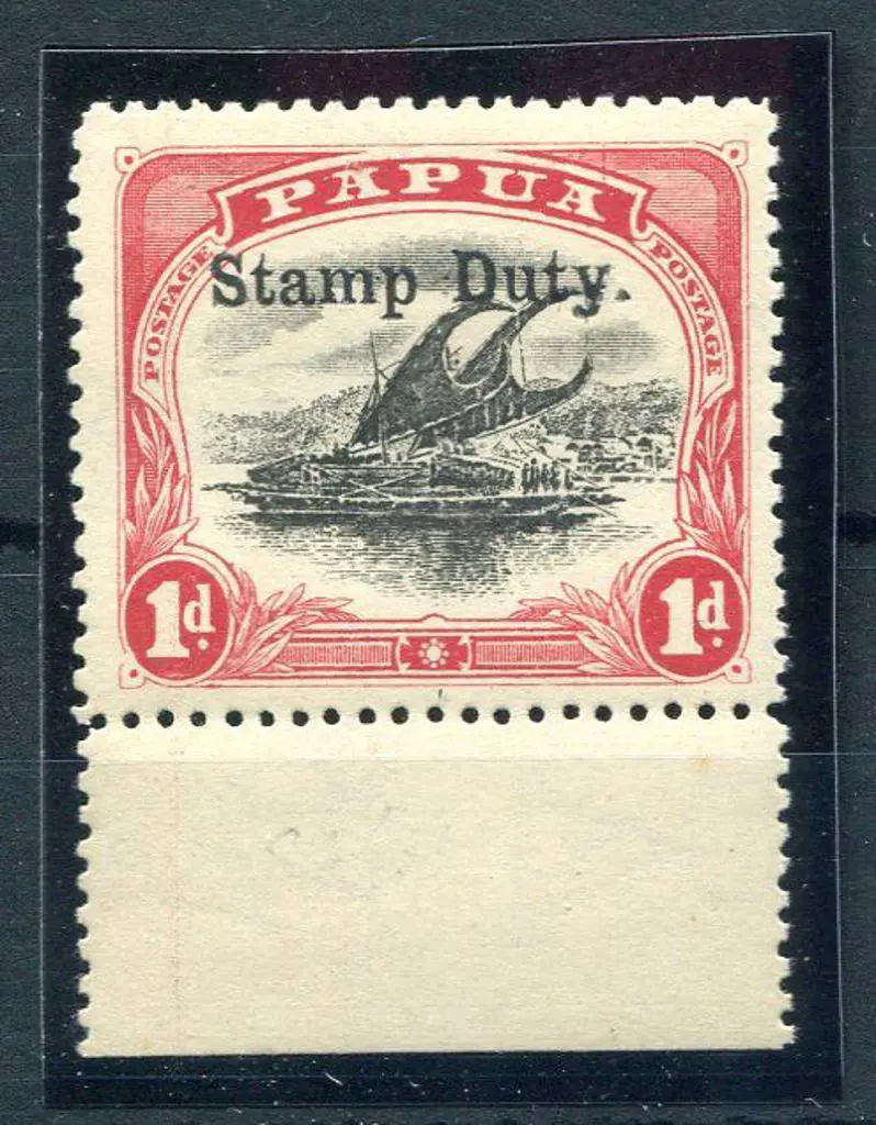 1910/11 1d black & carmine ovptd "Stamp Duty." ... Image 1++