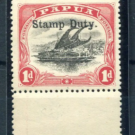 1910/11 1d black & carmine ovptd "Stamp Duty." ...