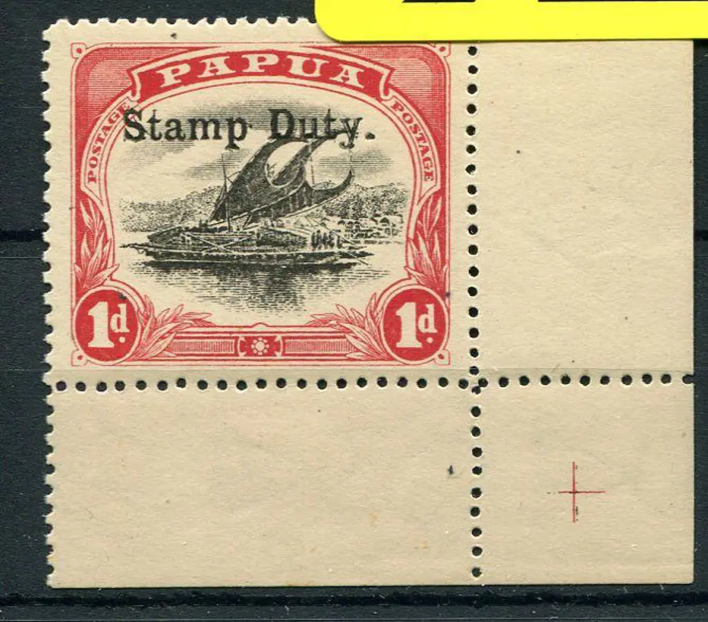 1910/11 1d black & carmine ovptd "Stamp Duty." ... Image 1++