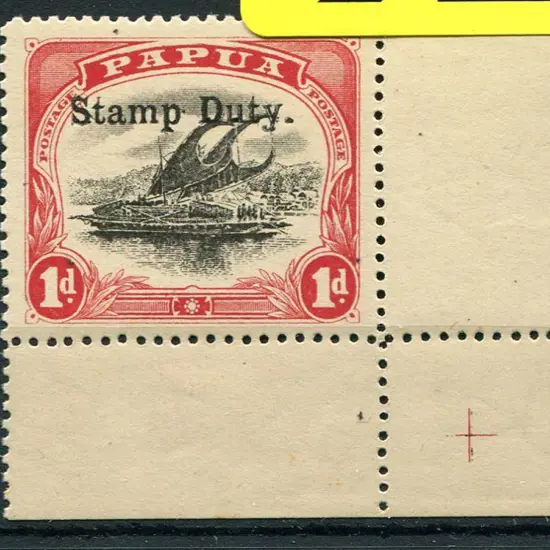 1910/11 1d black & carmine ovptd "Stamp Duty." ...
