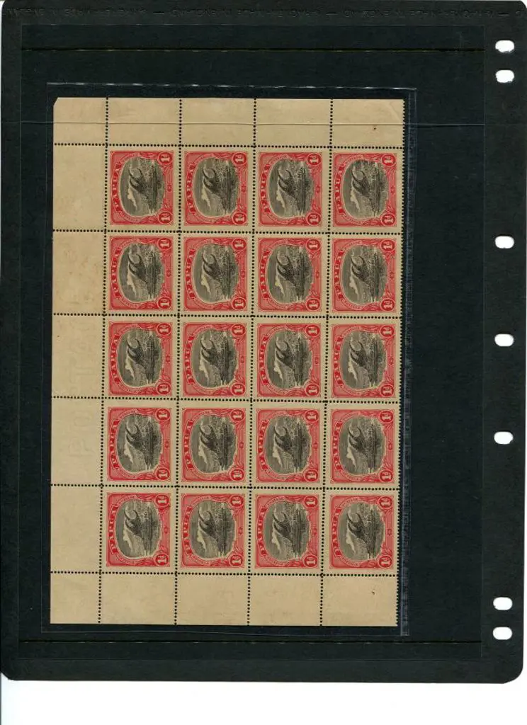 1916/31 1d black & carmine red upper part sheet of ... Image 1++