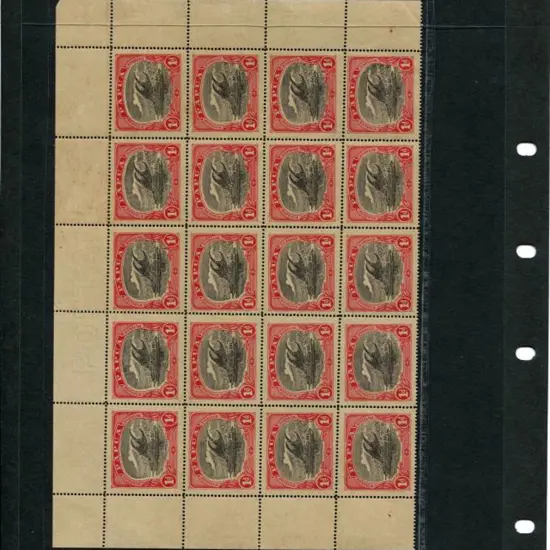 1916/31 1d black & carmine red upper part sheet of ...