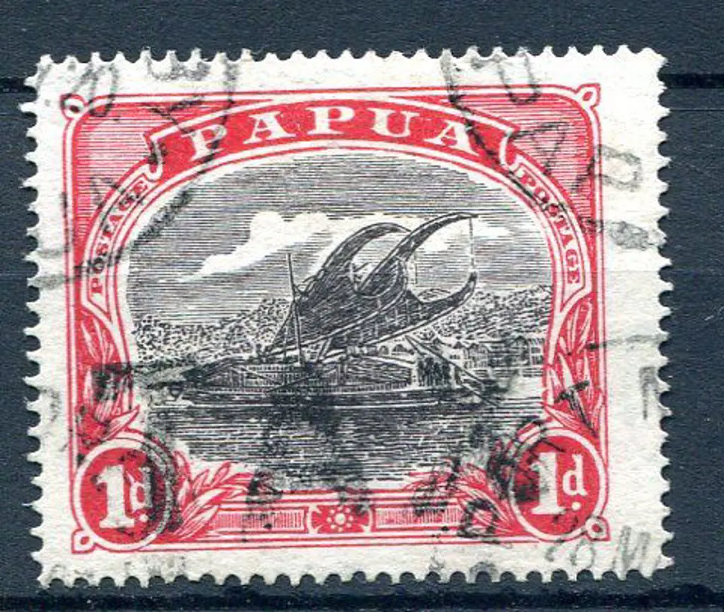 1916/31 1d black & carmine with partial cds on ... Image 1++