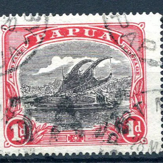 1916/31 1d black & carmine with partial cds on ...