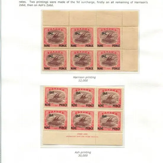 1931 "9d. & NINE PENCE" surcharges MUH on 2/6d ...