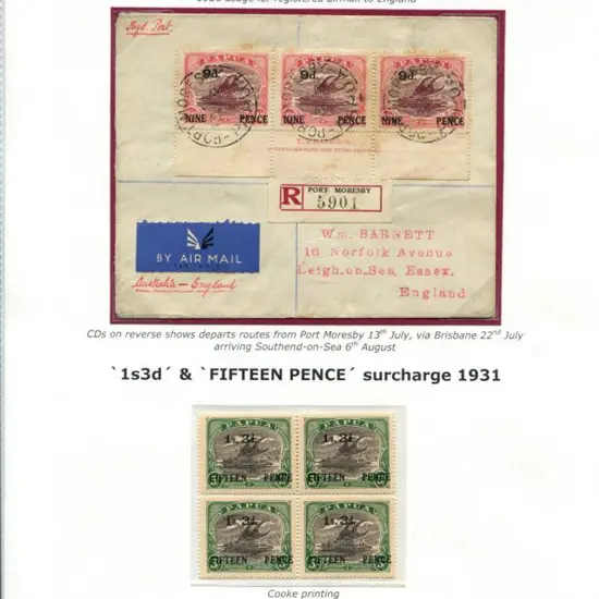 1931 (13th July) Post Moresby Regd Airmail cover ...
