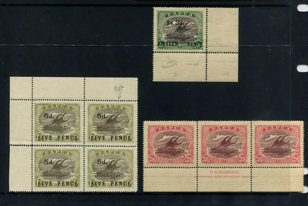 1931 5d on 1/- brown & yellow olive top left ... Image 1++