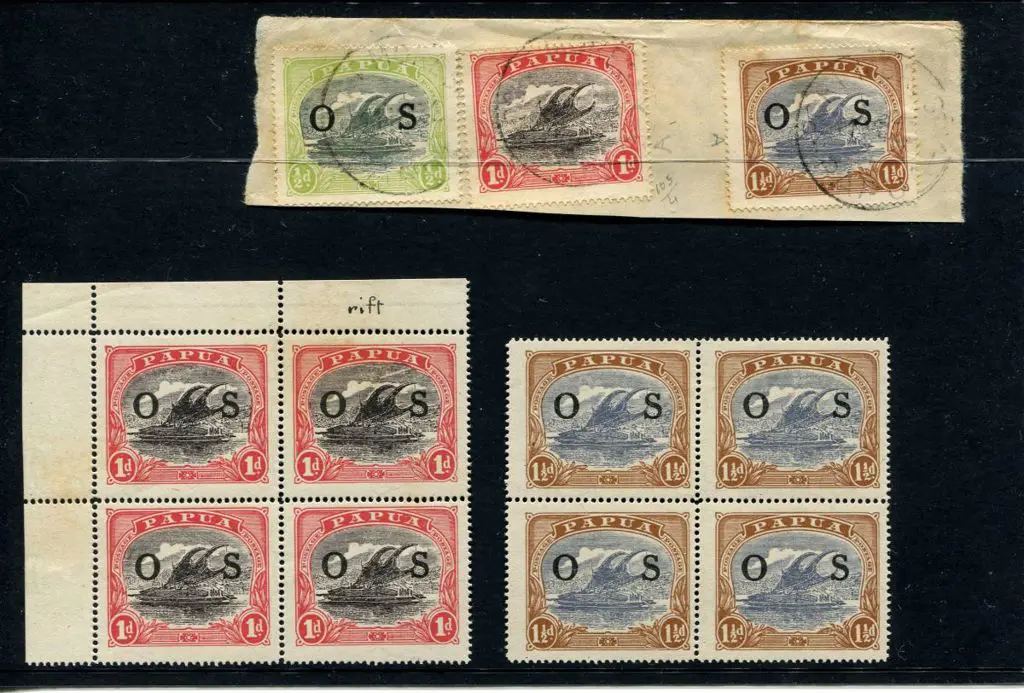 1931/32 1d in top left marginal block with rift ... Image 1++