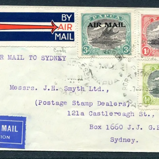 1935 (7th Jun) Port Moresby to Sydney with red & ...