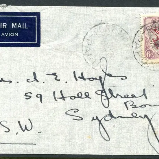 1936 (Nov) Port Moresby to Sydney Airmail cover ...