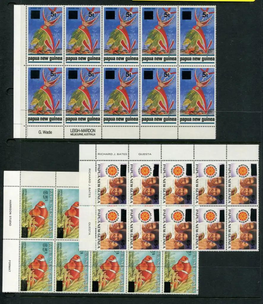 1990's surcharges with 6 vals in blocks of 10 MUH ... Image 1++
