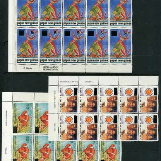 1990's surcharges with 6 vals in blocks of 10 MUH ...