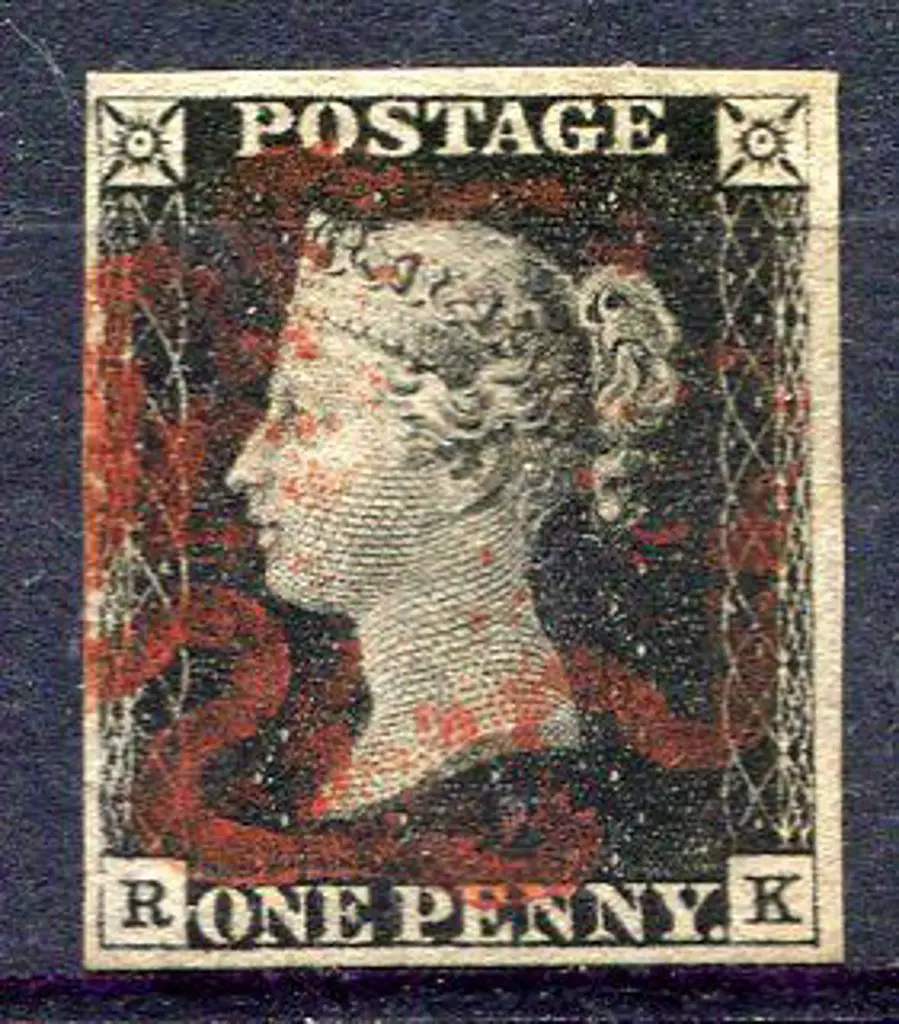 1840 1d intense black F/U by neat red Maltese ... Image 1++
