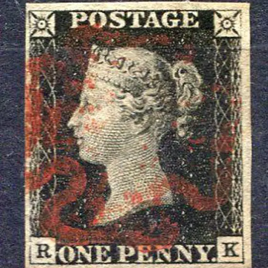 1840 1d intense black F/U by neat red Maltese ...