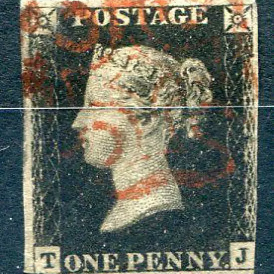 1840 1d black used by red Maltese Cross. Close to ...