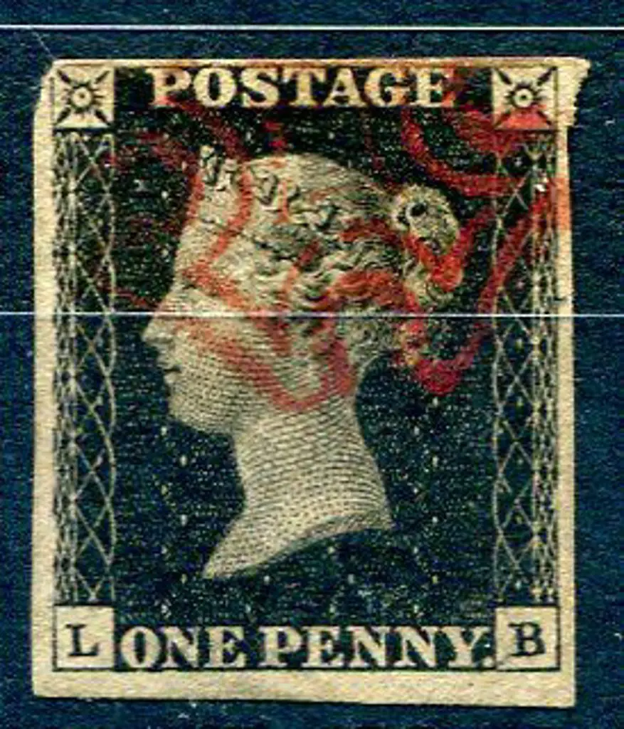 1840 1d black Plate 5. Neat partial red Maltese ... Image 1++