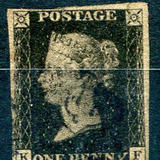 1840 1d black with indistinct cancel in black. ...