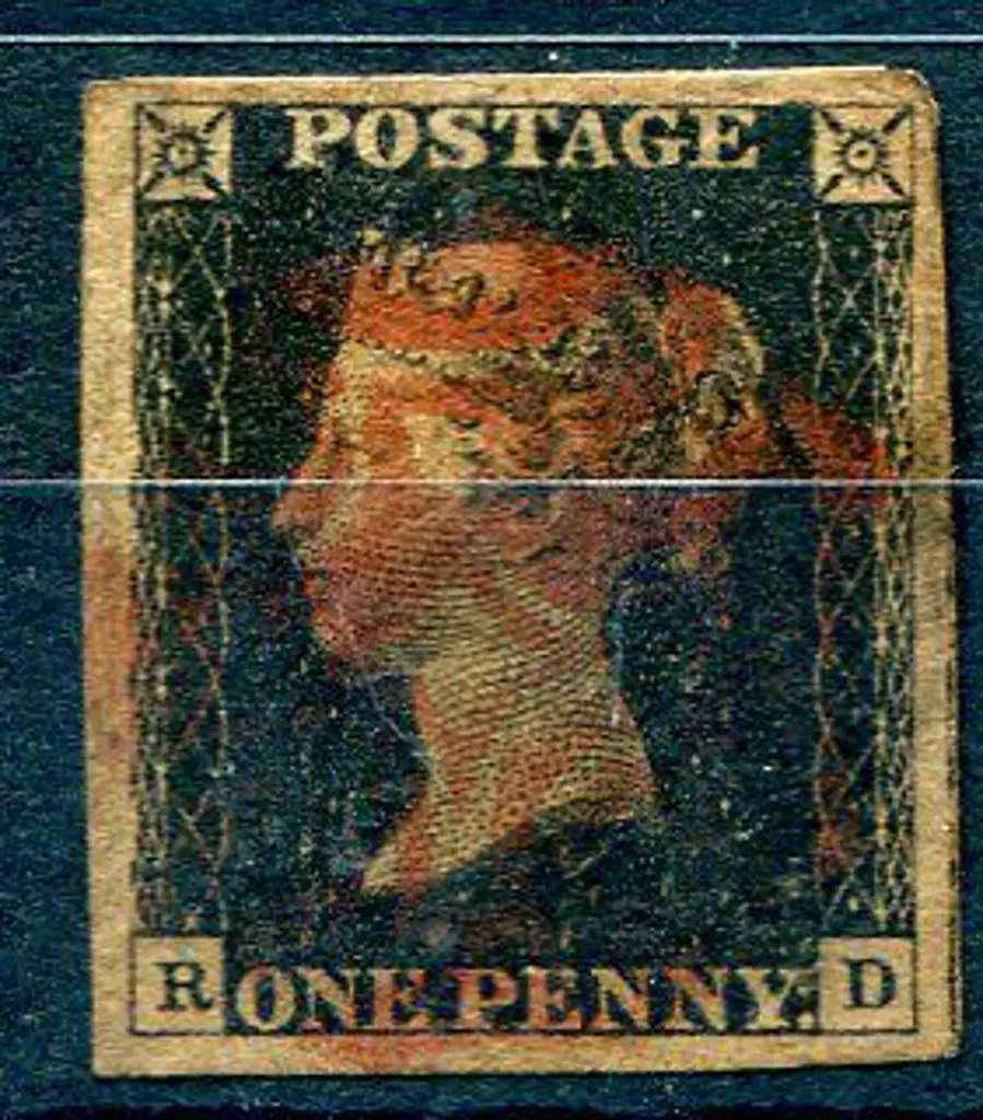 1840 1d black with light Maltese Cross cancel in ... Image 1++