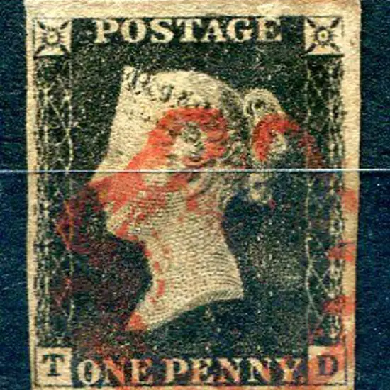 1840 1d black with red Maltese Cross pmk. Lettered ...