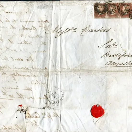 1841 (Dec) & 1846 (Apr) entires to Bideford, the ...