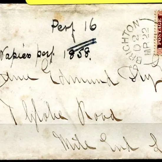 1858 (22nd Mar) 1d rose red, perf 16, wmk large ...