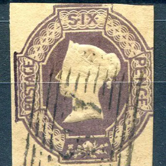 1847/54 6d mauve embossed. F/U by light ...
