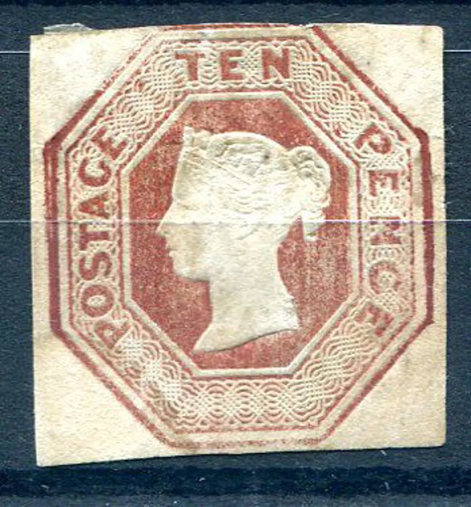 1847/54 10d brown embossed with part o.g. Three ... Image 1++