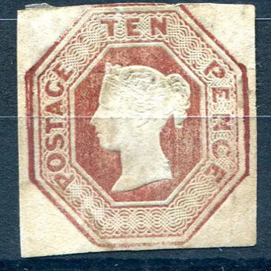 1847/54 10d brown embossed with part o.g. Three ...