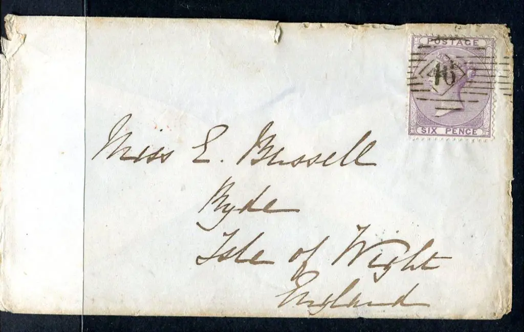 1855/57 6d pale lilac (damaged corner) on 1858 env ... Image 1++