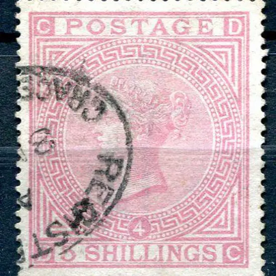 1867 5/- rose QV, Plate 4 on white paper. Fine ...