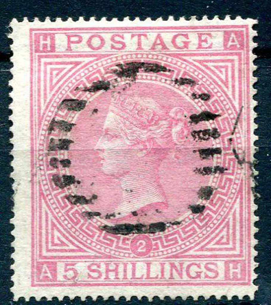 1867/83 5/- pale rose QV, plate 2 with Maltese ... Image 1++