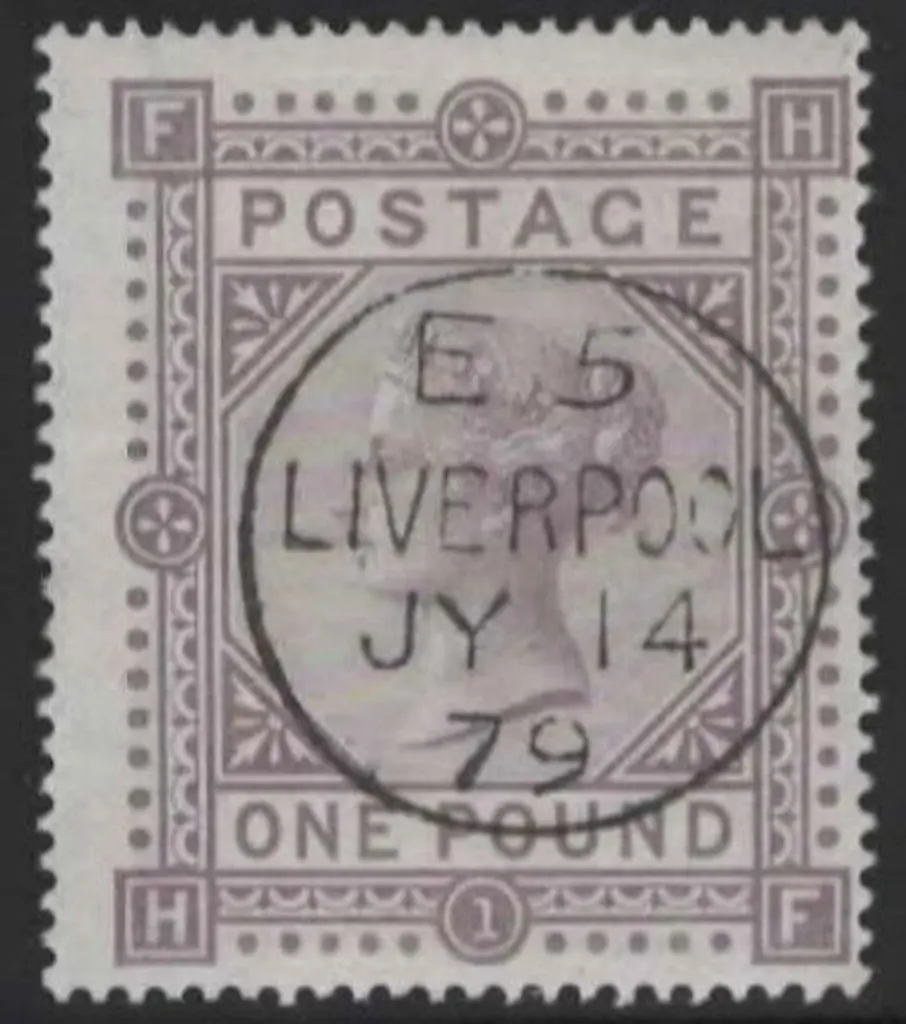 1878 £1 brown-lilac QV, Plate 1, Maltese Cross ... Image 1++