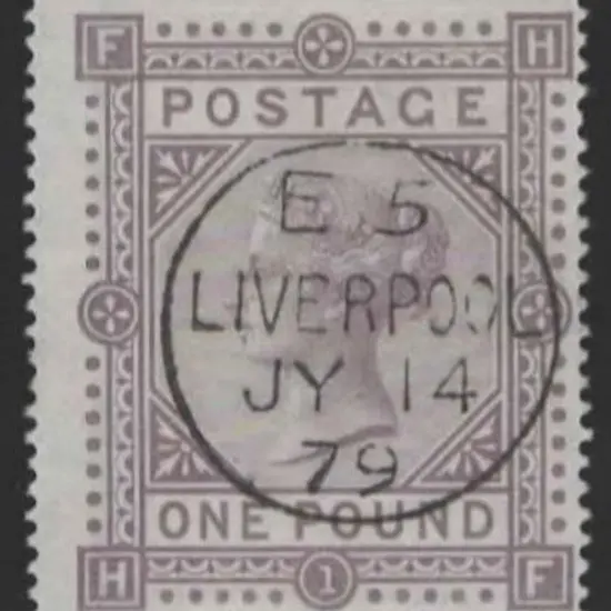1878 £1 brown-lilac QV, Plate 1, Maltese Cross ...
