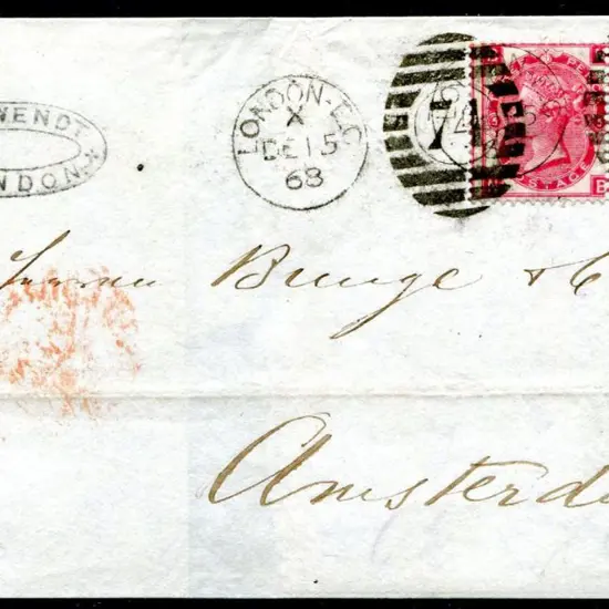 1868 (15th Dec) cover to Amsterdam with 3d rose ...