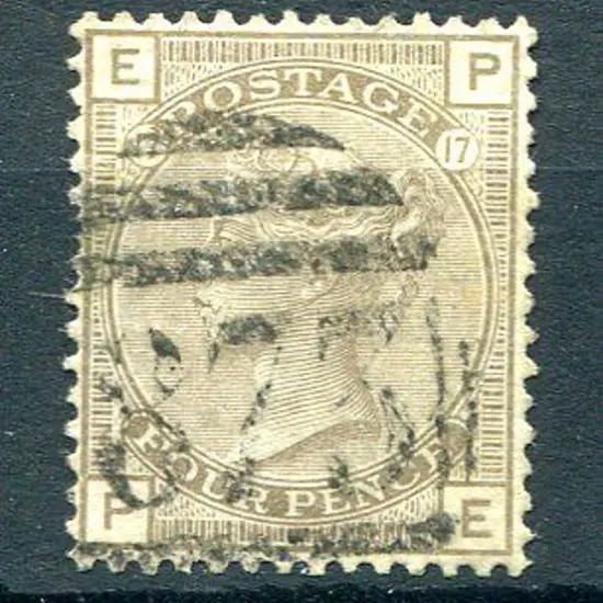1873/80 4d grey brown with large garter wmk. Good ...