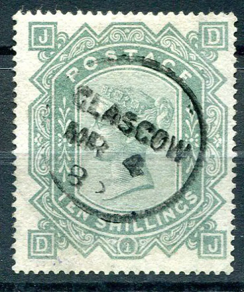 1878 10/- greenish grey QV. Fine used with neat ... Image 1++