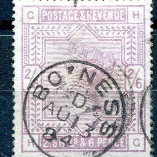 1883/84 2/6d lilac on blued paper. Mark at top but ...