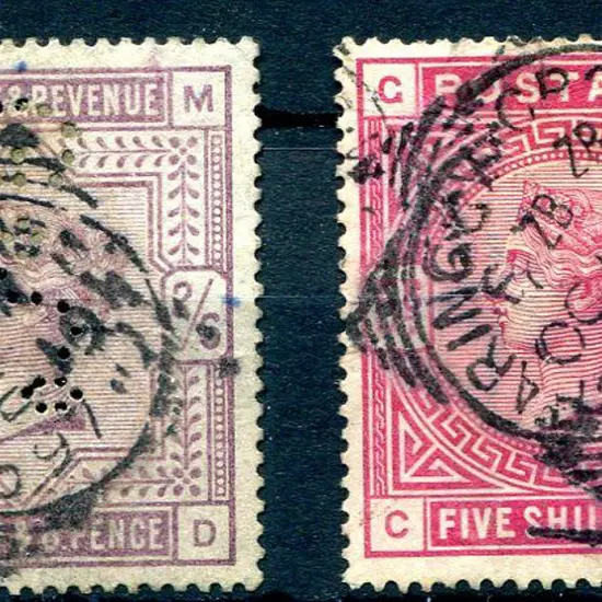 1883/84 2/6d lilac QV perfined "G.&.Co" with ...