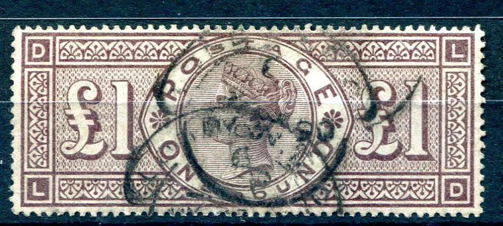 1884 £1 brown lilac QV with 3 crowns wmk. Good to ... Image 1++